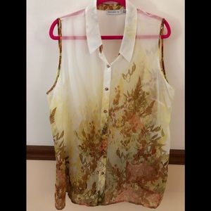 NWOT SHEAR SLEEVELESS BLOUSE